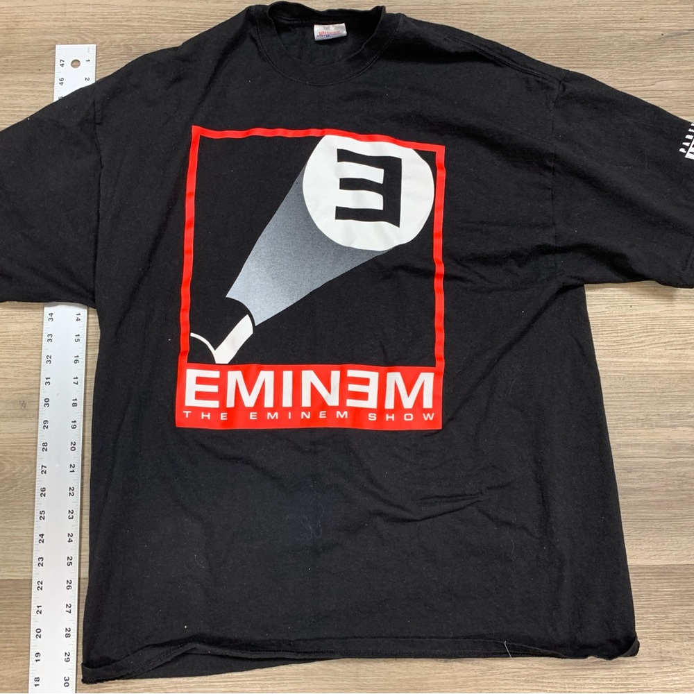 Hanes Black Graphic Tee with Red & White Logo